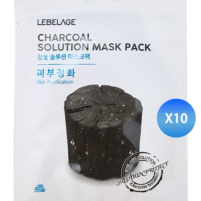 LEBELAGE CHARCOAL SOLUTION MASK PACK 25g * 10pcs